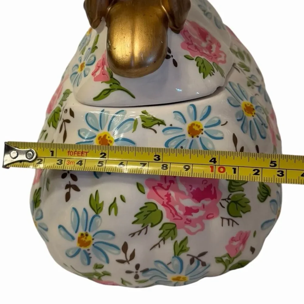 Purse Cookie Jar Floral Ceramic Handbag Storage Cottagecore Statement Decor
